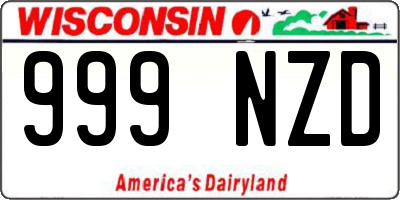 WI license plate 999NZD