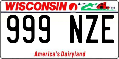 WI license plate 999NZE