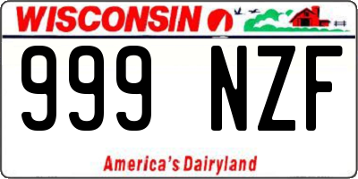 WI license plate 999NZF