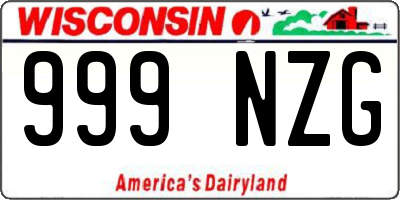 WI license plate 999NZG