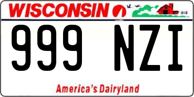 WI license plate 999NZI