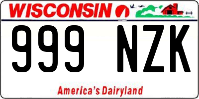 WI license plate 999NZK