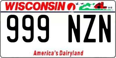 WI license plate 999NZN