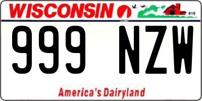 WI license plate 999NZW