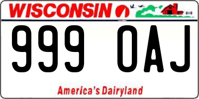 WI license plate 999OAJ