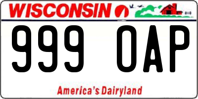WI license plate 999OAP