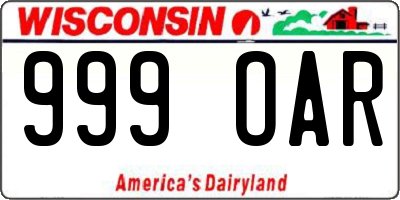 WI license plate 999OAR