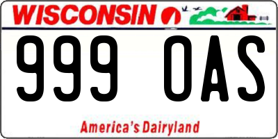 WI license plate 999OAS