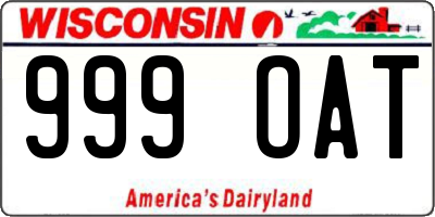 WI license plate 999OAT