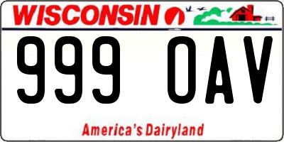 WI license plate 999OAV