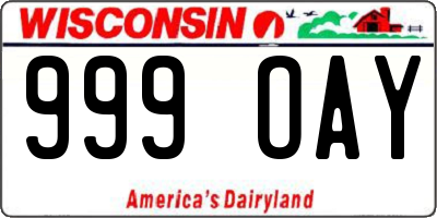 WI license plate 999OAY