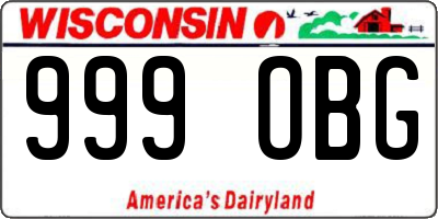 WI license plate 999OBG
