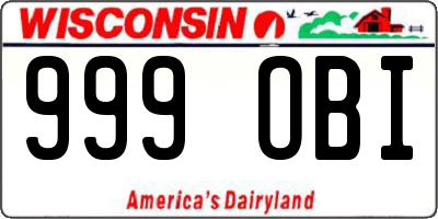 WI license plate 999OBI
