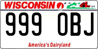 WI license plate 999OBJ