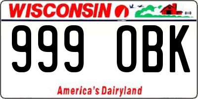 WI license plate 999OBK