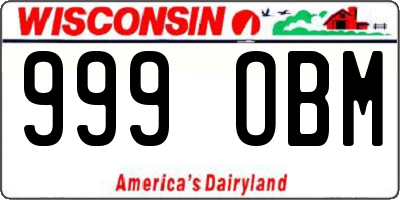 WI license plate 999OBM