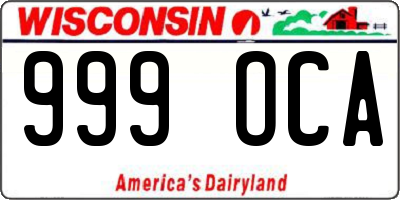 WI license plate 999OCA