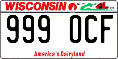 WI license plate 999OCF