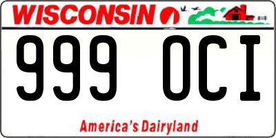 WI license plate 999OCI