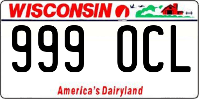 WI license plate 999OCL