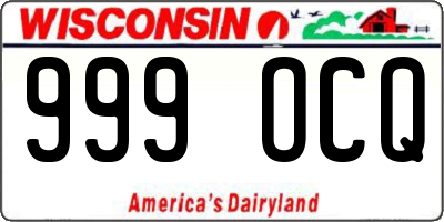 WI license plate 999OCQ