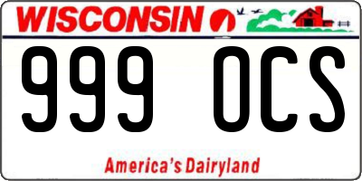 WI license plate 999OCS