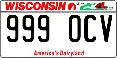 WI license plate 999OCV