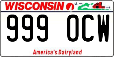 WI license plate 999OCW