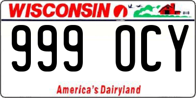 WI license plate 999OCY