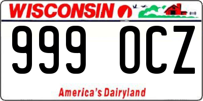 WI license plate 999OCZ