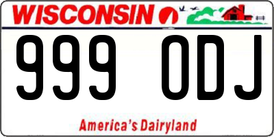 WI license plate 999ODJ