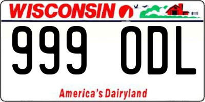 WI license plate 999ODL