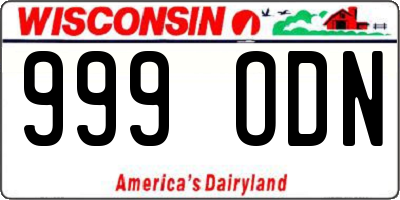 WI license plate 999ODN