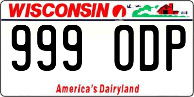 WI license plate 999ODP