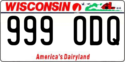 WI license plate 999ODQ