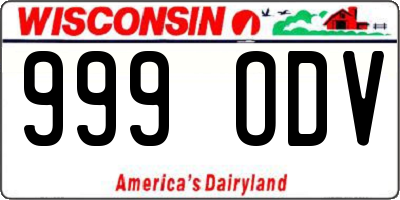 WI license plate 999ODV