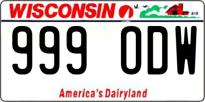 WI license plate 999ODW