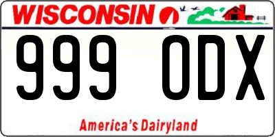 WI license plate 999ODX