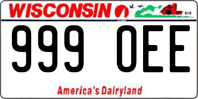 WI license plate 999OEE
