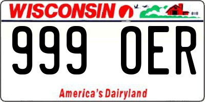 WI license plate 999OER