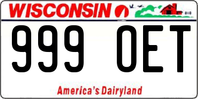 WI license plate 999OET