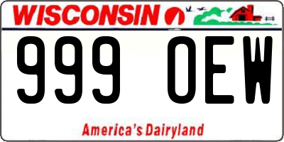 WI license plate 999OEW