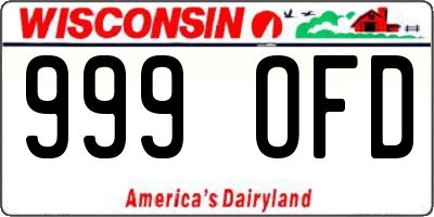 WI license plate 999OFD