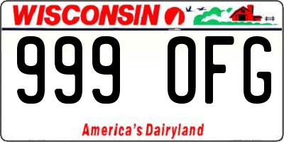 WI license plate 999OFG