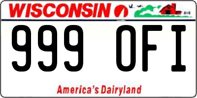WI license plate 999OFI