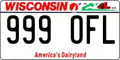 WI license plate 999OFL