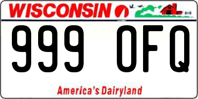 WI license plate 999OFQ