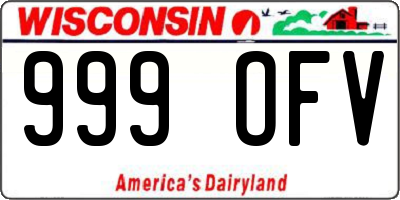 WI license plate 999OFV
