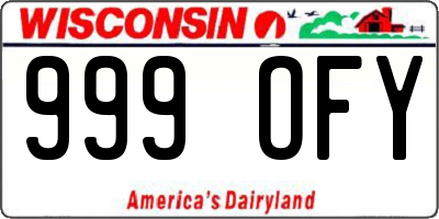 WI license plate 999OFY