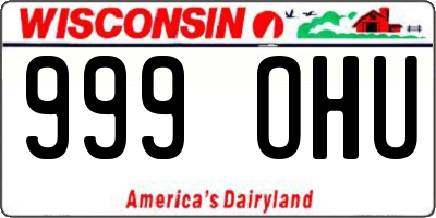 WI license plate 999OHU